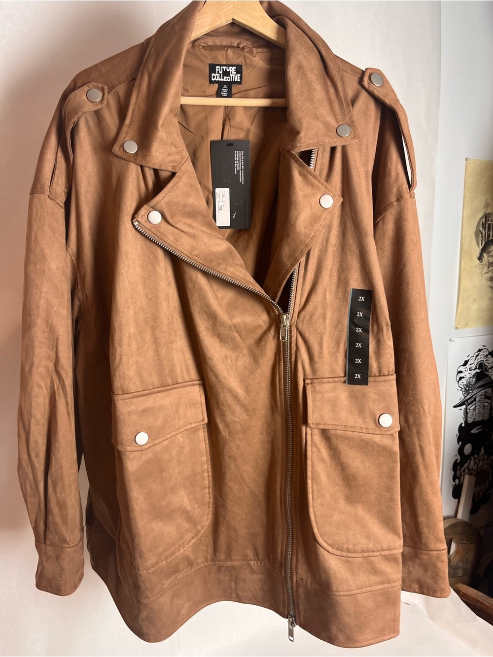 Future Collective Men's Brown Suede Field Jacket